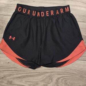 Under Armour Women's Athletic Shorts in Black and Orange